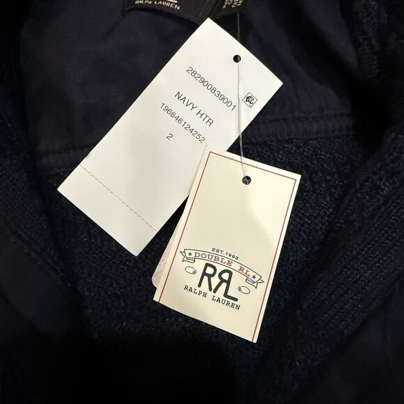 RRL Ralph Lauren Double RL Wool Cotton Belted Sweater Dress Size 2 S Blue $895 - Picture 9 of 12